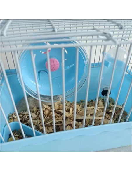 Jaula para Hámster Gutongyuan con Rueda y Accesorios Azul Jaula para Hámster Gutongyuan con Rueda y Accesorios Azul