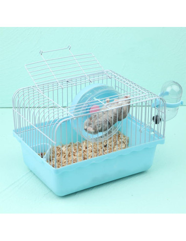 Jaula para Hámster Gutongyuan con Rueda y Accesorios Azul