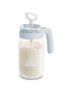 Jarra de vidrio Papablic para leche materna 0.91 kg azul