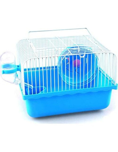 Jaula para Hámster Gutongyuan con Rueda y Accesorios Azul