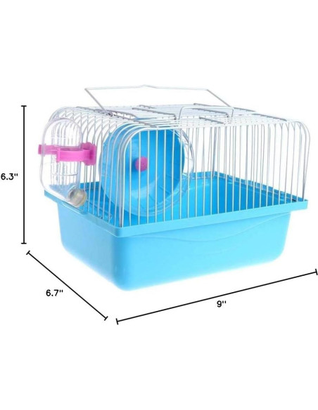 Jaula para Hámster Gutongyuan con Rueda y Accesorios Azul Jaula para Hámster Gutongyuan con Rueda y Accesorios Azul