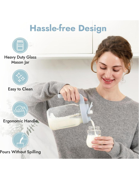 Jarra de vidrio Papablic para leche materna 0.91 kg azul