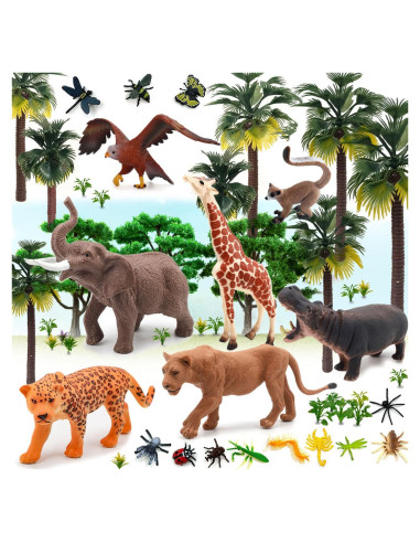 49 Piezas Figuras de Animales de Selva ShenZhen 3.8-6.4 cm