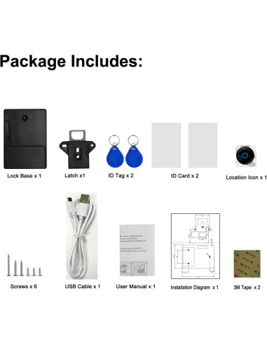 Cerradura RFID WOOCH ID-USB-L001 para Gabinetes de Madera