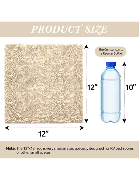 Alfombra de Baño Antideslizante KAMA BRIDAL Beige 30x30 cm