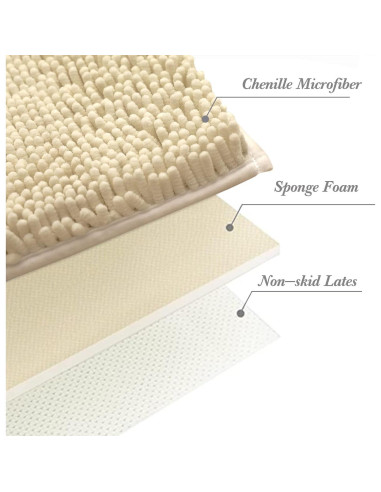 Alfombra de Baño Antideslizante KAMA BRIDAL Beige 30x30 cm