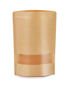 50 Bolsas de Kraft Reutilizables con Ventana 8.9x14 cm Larzack 2