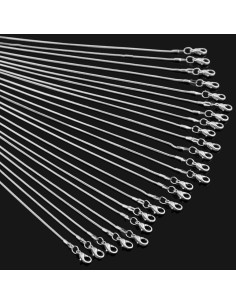 Collar de Cadenas de Serpiente 24pcs Plata de Ley 925 40.64 cm 2
