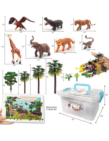 49 Piezas Figuras de Animales de Selva ShenZhen 3.8-6.4 cm