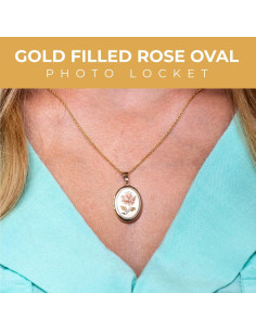 Collar Locket Personalizado Oro 14K PicturesOnGold 1.9x2.5cm 2