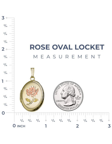 Collar Locket Personalizado Oro 14K PicturesOnGold 1.9x2.5cm