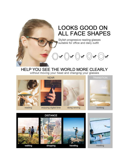 Gafas de Lectura Progresivas MARE AZZURO Mujeres Bloqueo Azul