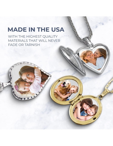 Collar Locket Personalizado Oro 14K PicturesOnGold 1.9x2.5cm