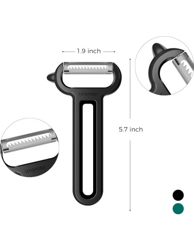 Pelador Julienne Linoroso de Acero Inoxidable Negro