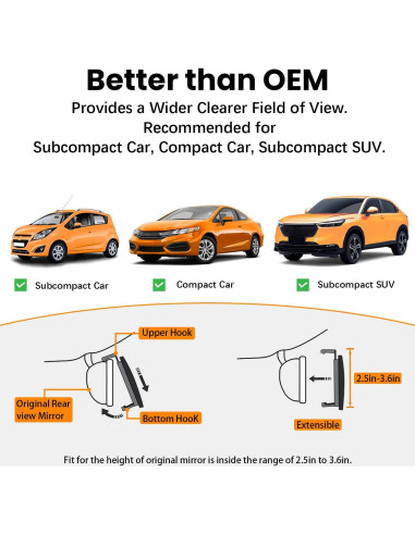 Espejo Retrovisor Panorámico Antideslumbrante HmmtyRack 10"