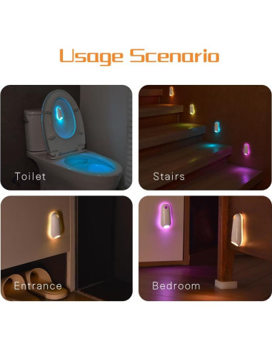 Luz de Inodoro LED con Sensor de Movimiento YF-TOW 8 Colores