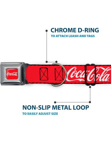 Collar para Perros Coca-Cola con Hebilla de Seguridad 24.1-33 cm