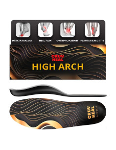 Plantillas Ortopédicas CRUVHEAL Arco Alto para Fascitis Plantar