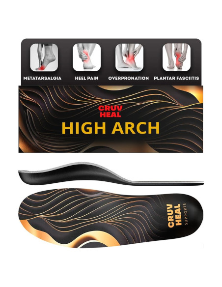 Plantillas Ortopédicas CRUVHEAL Arco Alto para Fascitis Plantar Plantillas Ortopédicas CRUVHEAL Arco Alto para Fascitis Plantar