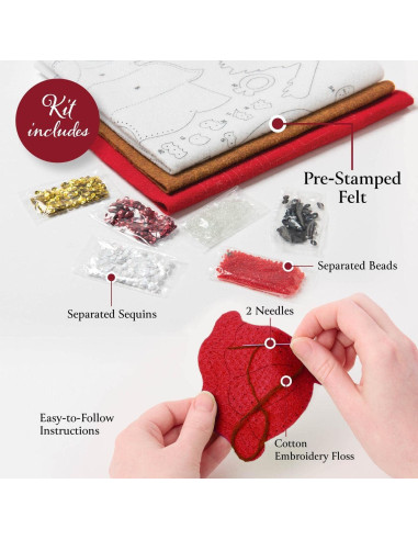 Kit de Adornos de Fieltro Bucilla Gatitos Traviesos 6 Piezas