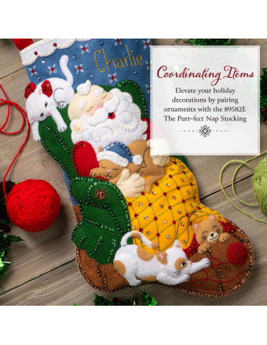 Kit de Adornos de Fieltro Bucilla Gatitos Traviesos 6 Piezas