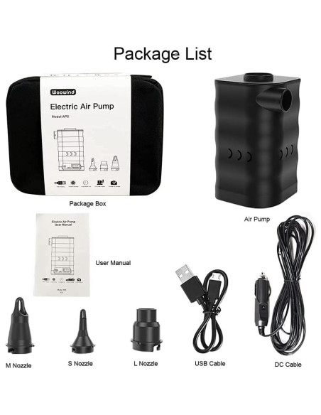 Bomba de Aire Eléctrica Woowind AP6, Inflador Portátil 6000mAh