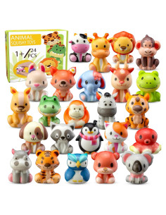 Juguetes Aplastables de Animales Safari DMIGHT 24PCS