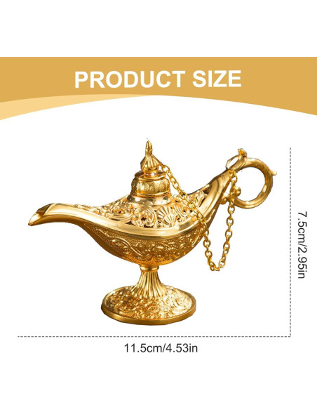 Lámpara de Aladino Dorada Vintage CurcKua 11.5x4x7.5cm