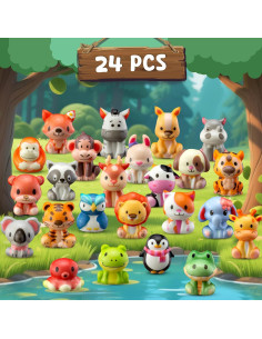 Juguetes Aplastables de Animales Safari DMIGHT 24PCS 2