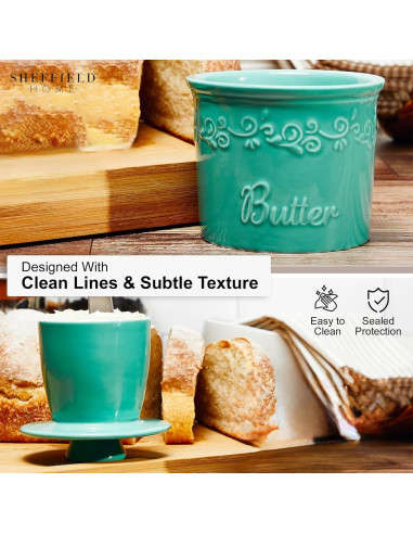 Crock de Mantequilla Francesa Enchante Direct Turquesa 170g