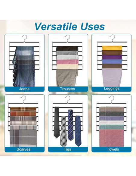 Perchas para Pantalones Besslly 6 Capas Acero Inoxidable