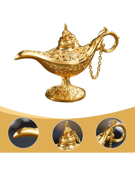 Lámpara de Aladino Dorada Vintage CurcKua 11.5x4x7.5cm