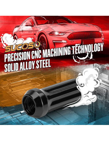 Tuercas de Rueda 9/16-18 SUCOSO 32PCS Negras con Llave