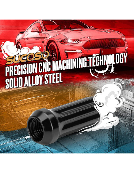 Tuercas de Rueda 9/16-18 SUCOSO 32PCS Negras con Llave