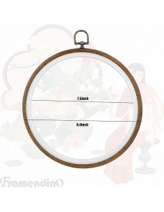 Aros de Bordado Redondos Framendino 20 cm Imitación Madera Paquete de 4 2
