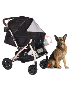 Carro de Paseo para Mascotas HPZ Pet Rover XL Negro 2 Generación