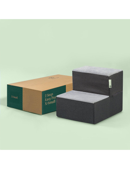 Escalera para Mascotas ZINUS 2 Pasos Pequeña Gris 35.56x43.18cm