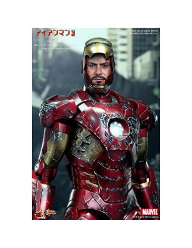 Figura Hot Toys Iron Man Mark VII Dañado en Batalla MMS196