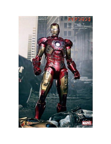 Figura Hot Toys Iron Man Mark VII Dañado en Batalla MMS196