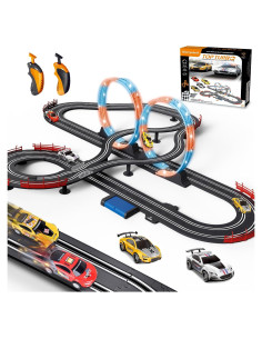 Pista de Carreras Eléctrica GY 8.53m con 4 Coches LED 1:43