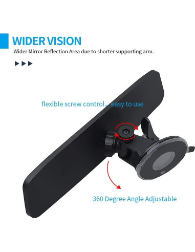 Espejo Retrovisor Interior Ajustable Vkinman 245x65mm Azul