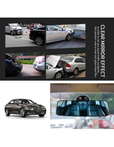 Espejo Retrovisor Interior Ajustable Vkinman 245x65mm Azul