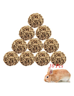 10PCS Bolas de Hierba Natural Hamiledyi para Conejos y Hámsters