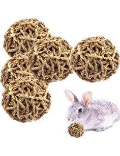 10PCS Bolas de Hierba Natural Hamiledyi para Conejos y Hámsters 2