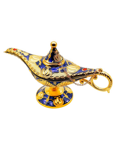 Lámpara Mágica de Genio Aladino Hsiwto Azul Mediana