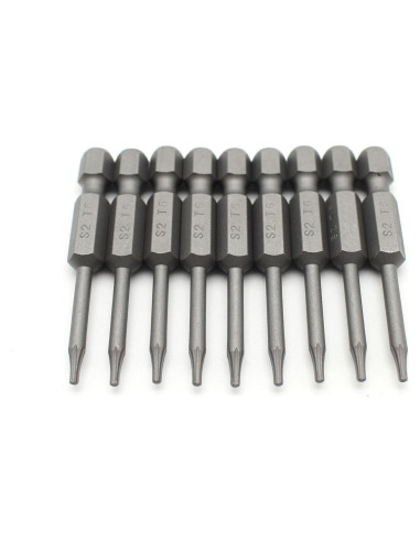Juego de 10 Puntas de Destornillador Torx T6 TMAX Acero S2