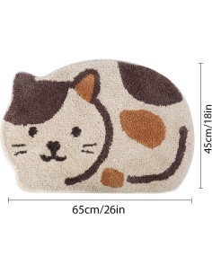 Alfombra de Baño Antideslizante Ankah Gato Beige 46x66 cm 2