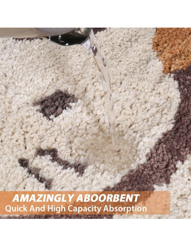 Alfombra de Baño Antideslizante Ankah Gato Beige 46x66 cm