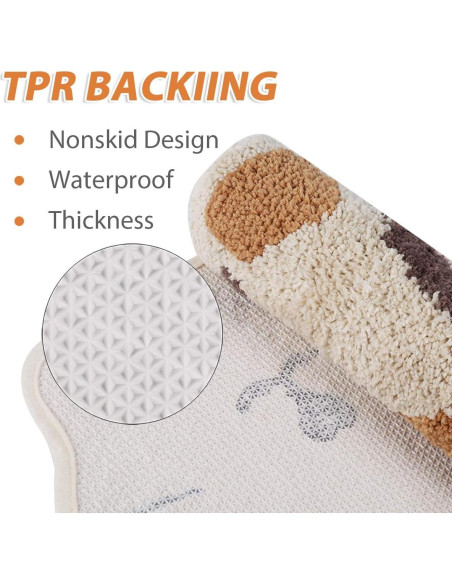 Alfombra de Baño Antideslizante Ankah Gato Beige 46x66 cm