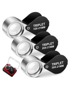 Conjunto de Lupa de Joyero Frienda 3 Piezas 10X 20X 30X